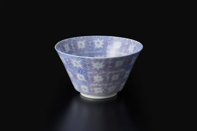 釉裏彩華文花器