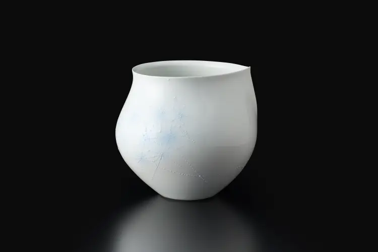 艶釉点描彩深鉢