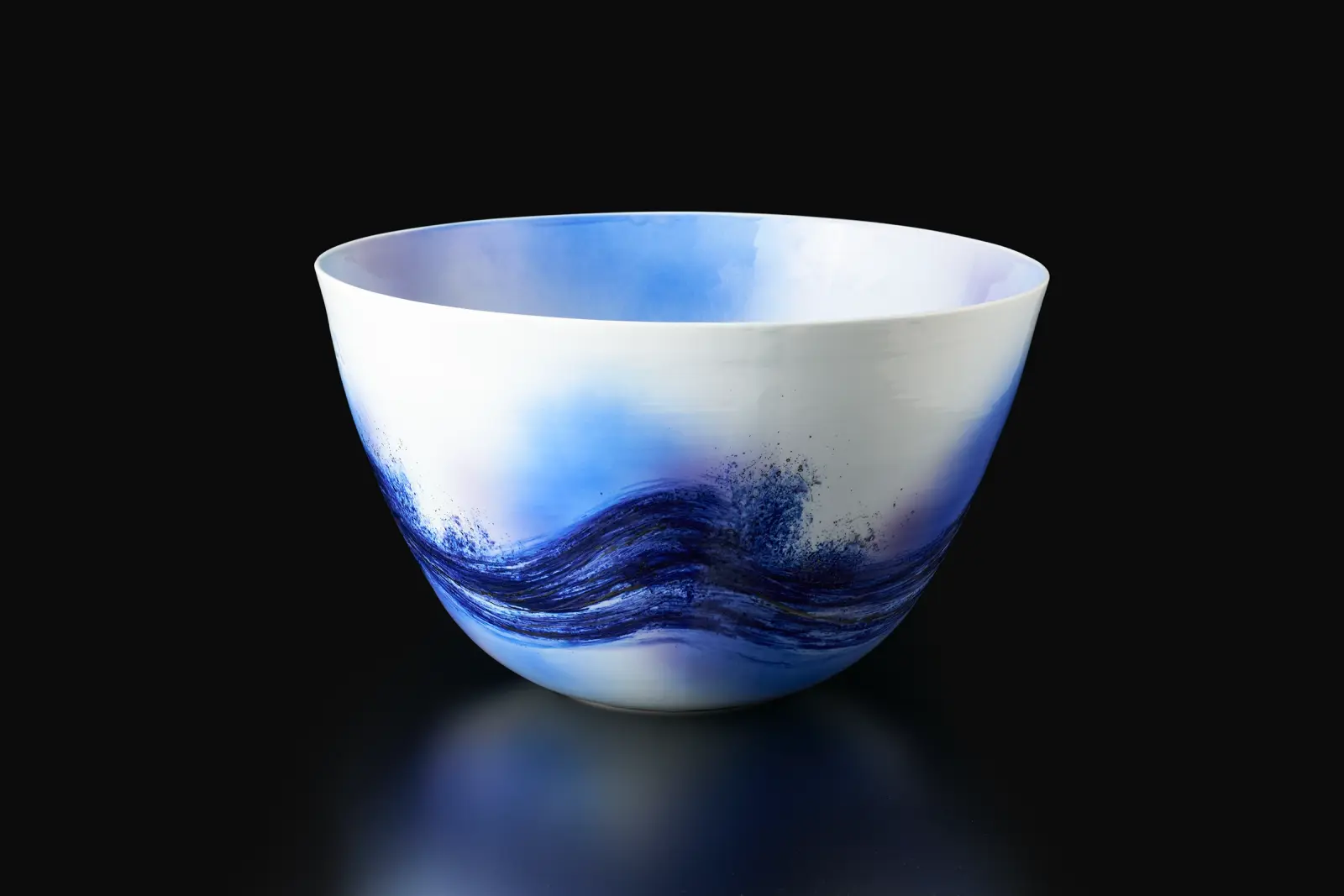 1823 美術品　辻聡彦作　額 線刻陶額「姫路城の桜」辻 聡彦 作 ………………………………………… #聡窯
